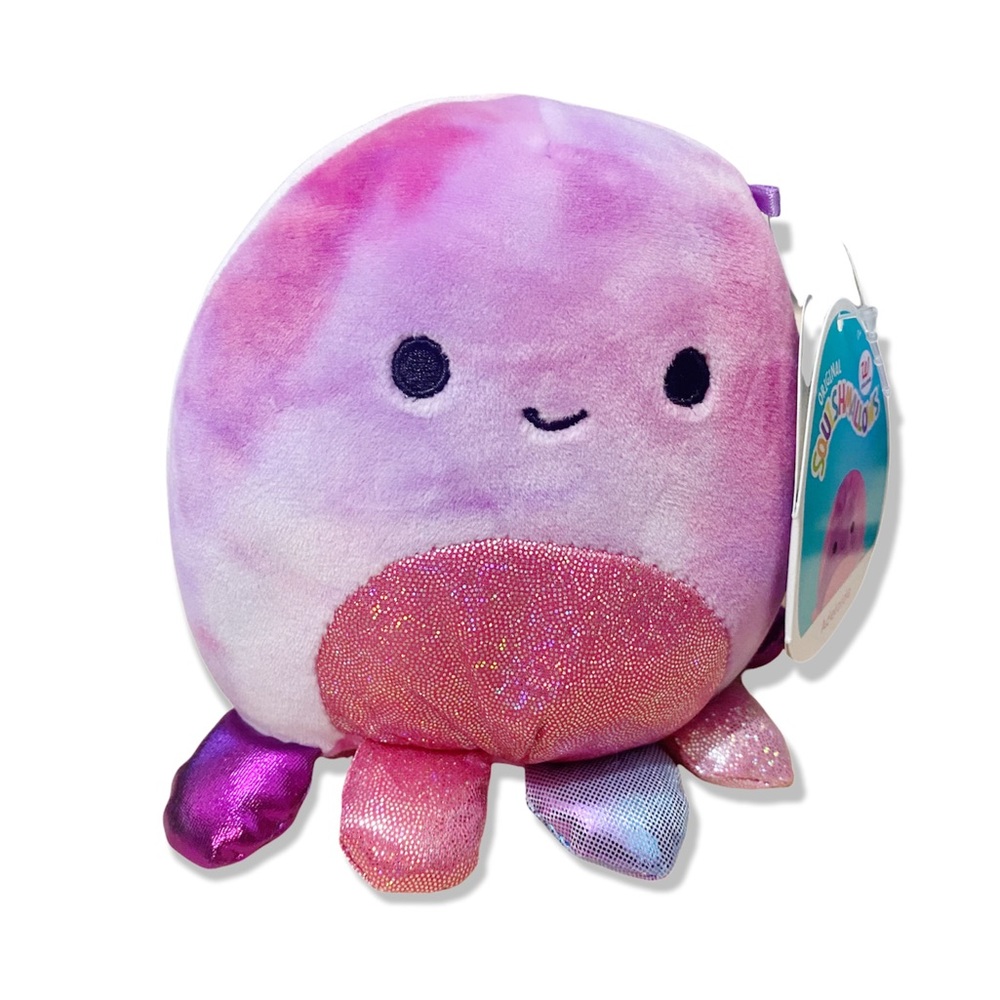 NWT Squishmallow 6" Adelaide Octopus Glittery Tie Dye Soft Plush Kelly Toy